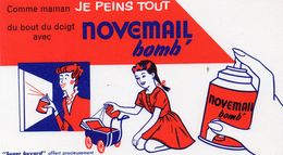 Buvard  -  NOVEMAIL Bomb Comme Maman Je Peins Tout Du Bout Du Doigt  (fond Rouge) - Paints
