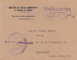 Lettre En Franchise Postale  De Grenoble Du 24 02 1956 - Lettres Civiles En Franchise