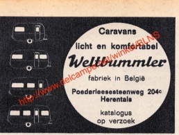 Weltbummler - Poederleesesteenweg Herentals - Campers Caravan - 1967 - Illustration 9x7cm - Wohnwagen