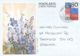 Liechtenstein Postal Stationary Flowers - Used (SKO15-11) - Stamped Stationery