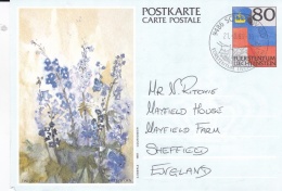 Liechtenstein Postal Stationary Flowers - Used (SKO15-11) - Enteros Postales