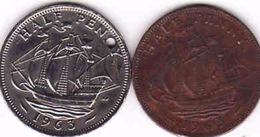 Great Britain - 2 X 1/2 Penny 1963 + 1963 - C. 1/2 Penny