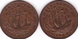 Great Britain - 2 X 1/2 Penny 1964 + 1965 - C. 1/2 Penny