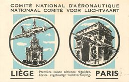 1° LIAISON AERIENNE REGULIERE - "LIEGE (BELGIQUE)- PARIS" - 20 AVRIL 1947 -CPA TRES BEAUX CACHETS - BEL AFFRANCHISSEMENT - Covers & Documents