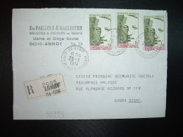 LR Pour CPAM TP DUCRETET TOUR EIFFEL PANTHEON 1,00 X3 OBL.25-3-1974 ANNOT (04 ALPES DE HAUTE PROVENCE) - Postal Rates