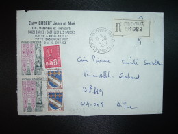 LR Pour CPAM TP ST NICOLAS DE PORT 2,00 X2 + BEQUET 0,50 + TROYES 0,10 X2  OBL.4-12-1974 ENTREVAUX (04) - Postal Rates