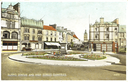 DUMFRIES - BURNS STATUE AND HIGH STREET  Dum51 - Dumfriesshire