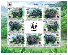 Central African Republic. 2015 WWF – Gorilla (Klb Of 2 Sets). (225c) - Gorilas