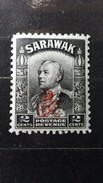 RARE 2 CENTS SARAWAK BLACK ORIGINAL GUM GREAT BRITAIN COLONIES STAMP TIMBRE - Sarawak (...-1963)