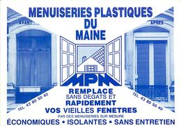 PIE 17-T-6566  :  CARTE PUBLICITAIRE  MENUISERIES PLASTIQUES DU MAINE. ZAC DU VIVIER ALLONNES - Allonnes