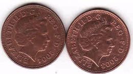 Great Britain 2 X 1 Penny 2003 + 2004 - 1 Penny & 1 New Penny