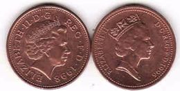 Great Britain 2 X 1 Penny 1996 + 1998 - 1 Penny & 1 New Penny