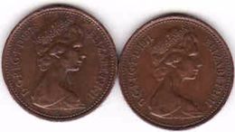 Great Britain 2 X 1 Penny 1971 + 1976 - 1 Penny & 1 New Penny