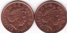 Great Britain 2 X 2 Pence 2004 + 2005 - 2 Pence & 2 New Pence