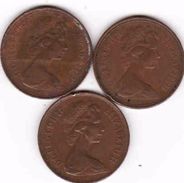 Great Britain 3 X 2 Pence 1971 + 1975 + 1977 - 2 Pence & 2 New Pence