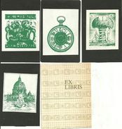 Ex Libris (Exlibris), N. 4 Exlibris (1 Di Palmirani Remo, 1 Di Margareth And Ralph Pulitzer, 2 Autori Illeggibili) - Bookplates