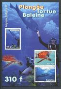209 POLYNESIE 2009 - Yvert BF 35 - Plongeur Baleine Tortue - Neuf ** (MNH) Sans Trace De Charniere - Ungebraucht