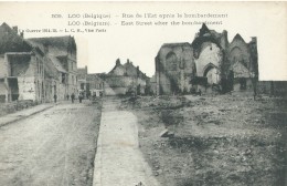 Lo-Reninge Loo 509 Rue De L'Est Après Le Bombardement East Street After The Bombardment - Lo-Reninge