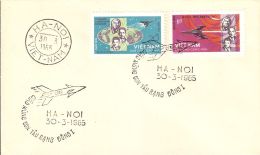 North Vietnam 1965 FDC Mi# 359-360 - Flight Of Voskhod 1 / Space - Asien