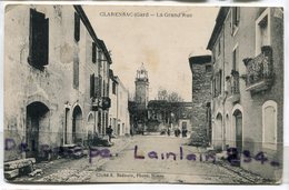 -  CLARENSAC -  La Grand Rue, ( Gard ), Tour Horloge Au Fond, écrite,voyagé Dans Enveloppe, BE, Scans. - Autres & Non Classés