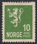 NORVEGIA - NORGE - 1926 - Yvert 112 Nuovo Con Traccia Di Linguella, MH; 10 øre, Verde. - Ungebraucht