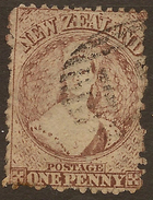 NZ 1855 1d Brown FFQ SG 132a U #AAA13 - Used Stamps