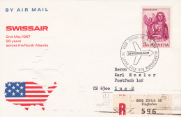 No 381 Sur Lettre  Recommandée " Swissair 2nd May 1967 - 20 Yers Accross The North Atlantic" 2.5.67 - Other & Unclassified