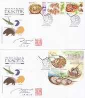 Malaysia 2019 Exotic Food Set+M/S FDC With Autograph Fauna Marine Life Insect Unusual (shape) - Maleisië (1964-...)