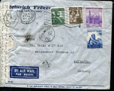 EGYPT CENSORED MIXED FRANKING AIR MAIL COVER TO GERMANY - Lettres & Documents