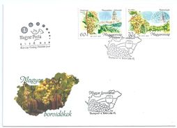 7336 Hungary FDC Economy Agriculture Drink Wine Flora Plant Fruit Grapes - Vins & Alcools