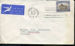 SOUTH AFRICA 1951 AIR MAIL COVER TO GERMANY - Poste Aérienne