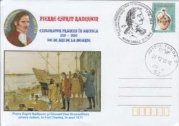 64982- PIERRE ESPRIT RADISSON, ARCTIC EXPEDITIONS, EXPLORER, SPECIAL COVER, 2010, ROMANIA - Arctische Expedities