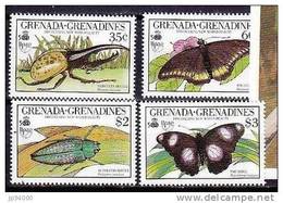GRENADA GRENADINES Papillons Yvert N°1113/6 BUTTERFLIES-MARIPOSAS-FARFALLE-SCHMETTERLINGE* * Neuf Sans Charniere MNH - Butterflies