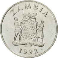 Monnaie, Zambie, 25 Ngwee, 1992, British Royal Mint, TTB+, Nickel Plated Steel - Sambia