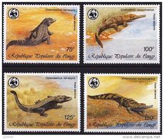 CONGO, WWF, Reptiles, Yvert PA 361/64** Neuf Sans Charniere. MNH - Sonstige & Ohne Zuordnung