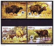 KAMPUCHEA WWF, ANIMAUX MENACES D'EXTINCTION, Yvert 695/98 ** Neuf Sans Charniere. MNH - Unused Stamps