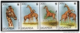 OUGANDA WWF, Girafes. Yvert  1458/61** Neuf Sans Charniere. MNH. - Unused Stamps