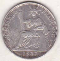 Indochine Française. 20 Cent 1937  . En Argent - Indochine