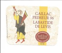 Etiquette De VIN FRANCAIS " GAILLAC Primeur 1996 - Labastide De Levis " ( Troubadour - Trouvère ) - Music