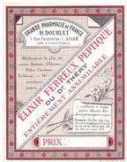 Etiket Etiquette - Elixir - Grande Pharmacie De France - H. Doublet -  Lille - Etiquetas
