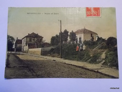 MOISSELLES-Mairie Et école-Carte Toilée Couleur - Moisselles