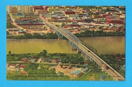 AERIAL VIEW OF LONG-ALLEN BRIDGE CONNECTING BOSSIER CITY AND SHREVEPORT LA - Shreveport