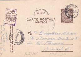 MILITARY POSTCARD RARE STATIONERY CARD 1950 ROMANIA. - Storia Postale