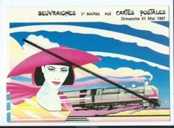 CPM  - Beuvraignes - 5e Bourse Aux Cartes Postales -  (train , Locomotive  )-  Illustration De Jean Pierre Parlange - Beuvraignes