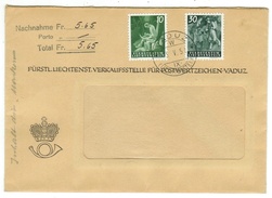 Liechtenstein // 1951 // Lettre Remboursement Du Service Philatélique 1er Jour - Storia Postale