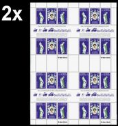 CV:€15.60 BULK: 2 X Gilbert Is. 1978 Coronation Great Frigate Bird Unicorn UNCUT Sheet:24 Stamps - Gilbert- En Ellice-eilanden (...-1979)