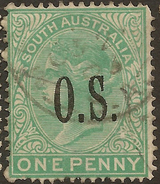 SOUTH AUSTRALIA 1891 1d OS SG O56 U #ABG473 - Cartas & Documentos