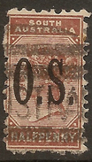 SOUTH AUSTRALIA 1891 1/2d QV OS SG O65 U #ABG476 - Oblitérés