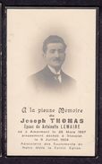 AMERMONT STAVELOT  Joseph Thomas 1897 1924  Image Pieuse Mortuaire Avis De Decès - Imágenes Religiosas