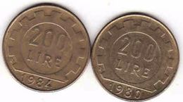 Italy 2 X 200 Lire 1980 + 1984 - 200 Lire